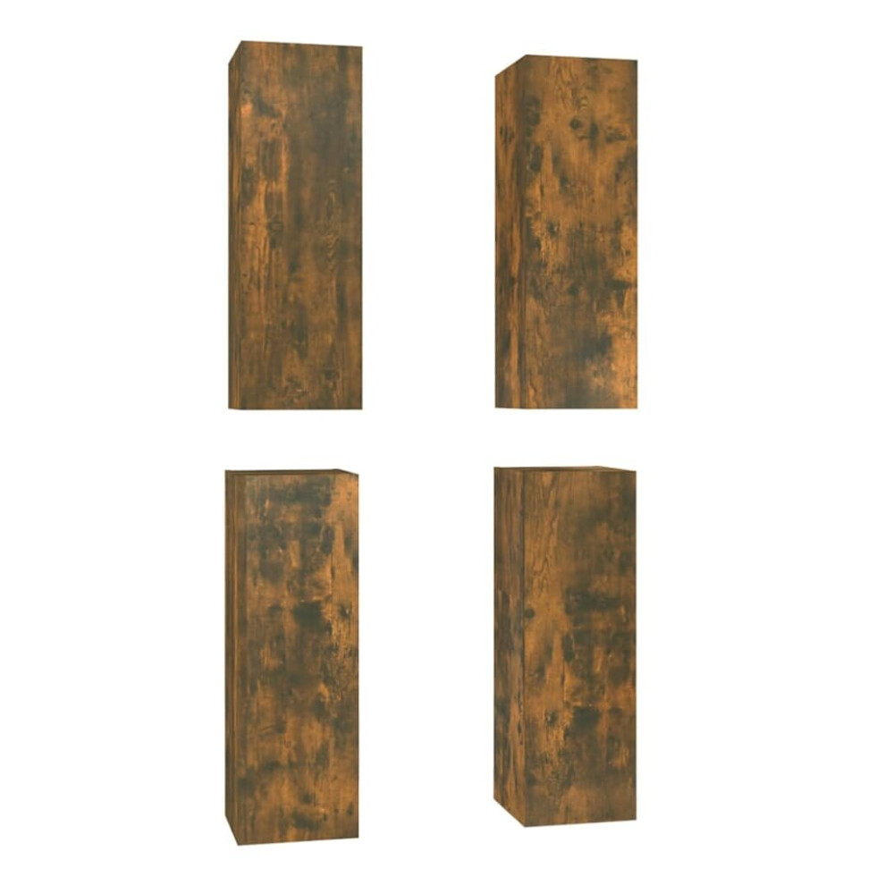 Vidaxl (Smoked Oak, 30.5 X 30 X 90 Cm (W X D X H)) 4X Tv Cabinets Engineered Wood Tv Unit Furniture Multi Colours/Sizes