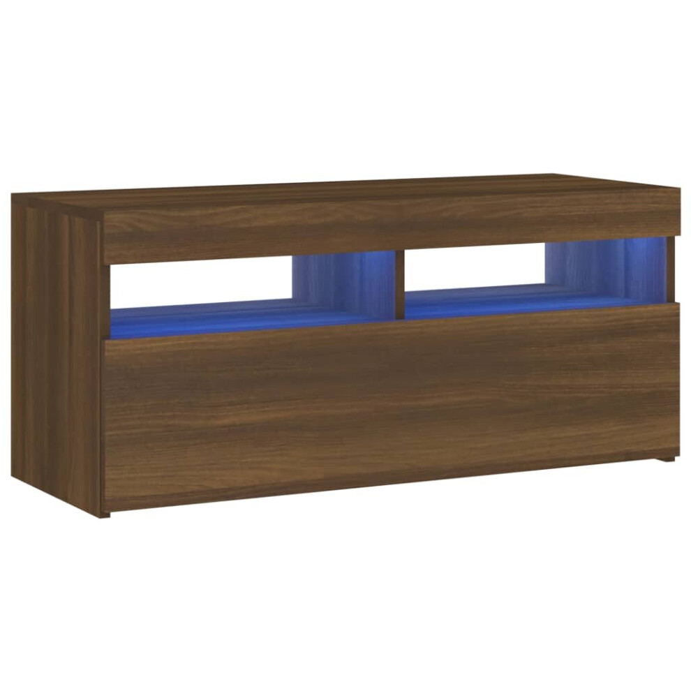 (Brown oak) vidaXL 1/2x TV Cabinet with LED Lights TV Stand Unit Multi Colours Multi Sizes