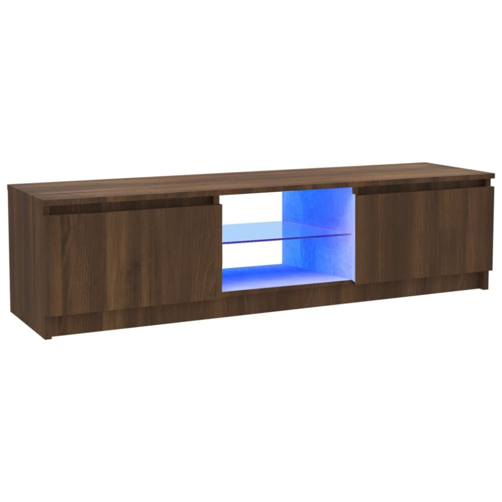 (Brown oak) vidaXL TV Cabinet with LED Lights 140x40x35.5 cm/120x30x35.5 cm Multi Colours