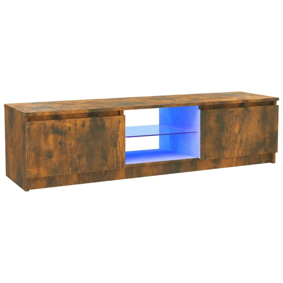 (Smoked oak) vidaXL TV Cabinet with LED Lights 140x40x35.5 cm/120x30x35.5 cm Multi Colours