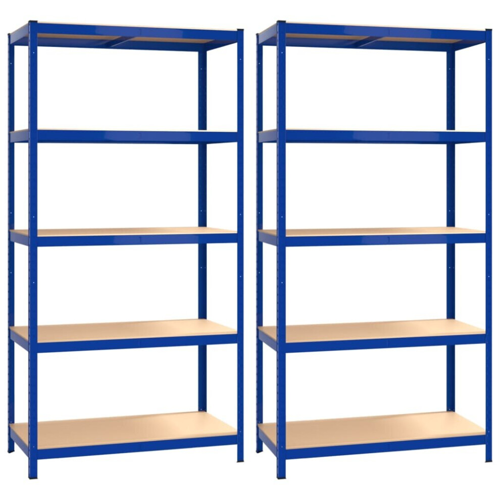 (Blue, 90 x 40 x 180 cm (L x W x H)) vidaXL Storage Shelf Garage Organiser Holder Rack Steel and Engineered Wood