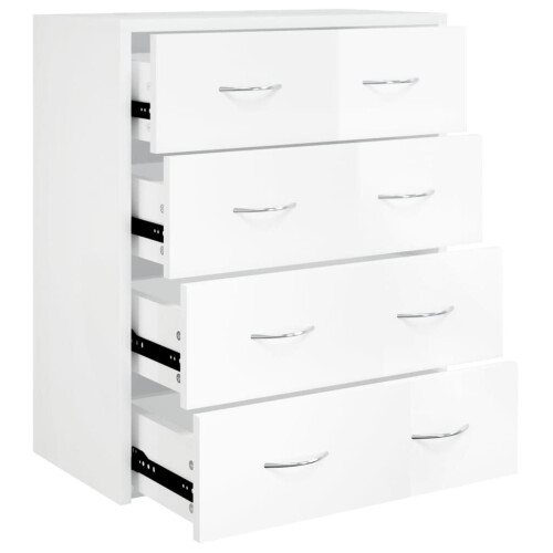 VidaXL (High gloss white) vidaXL Sideboard with 4 Drawers Storage Organiser Cupboard Console Cabinet 1