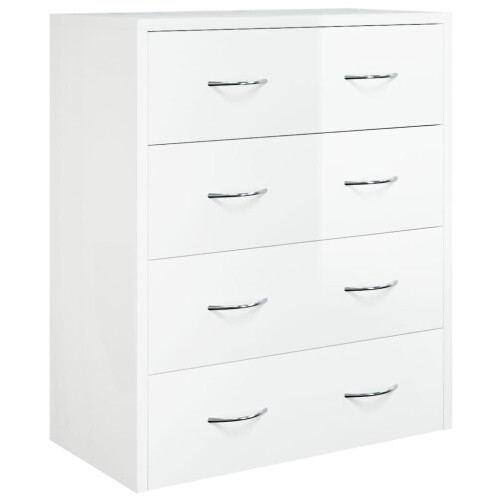 VidaXL (High gloss white) vidaXL Sideboard with 4 Drawers Storage Organiser Cupboard Console Cabinet 2