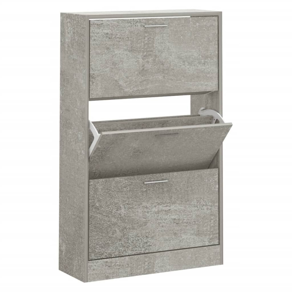 New Vidaxl (Concrete 63 X X 103 Cm (W X D X H)) Wood Shoe Cabinet 2Drawer Storage Cupboard Rack Shelf Multi Colours/Sizes Grey 342553 Size 24