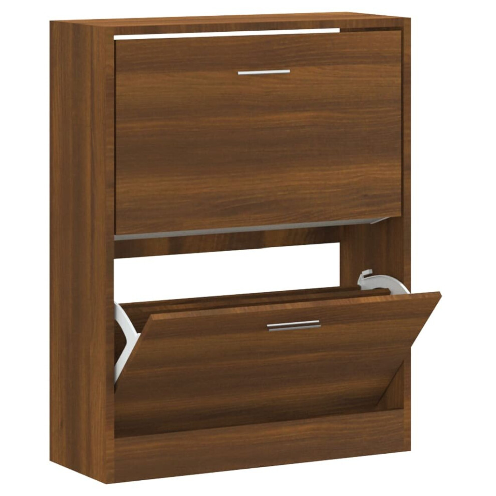 Vidaxl Brown ( Oak, 63 X X 81 Cm (W X D X H)) New Wood Shoe Cabinet 2Drawer Storage Cupboard Rack Shelf Multi Colours/Sizes Size 24