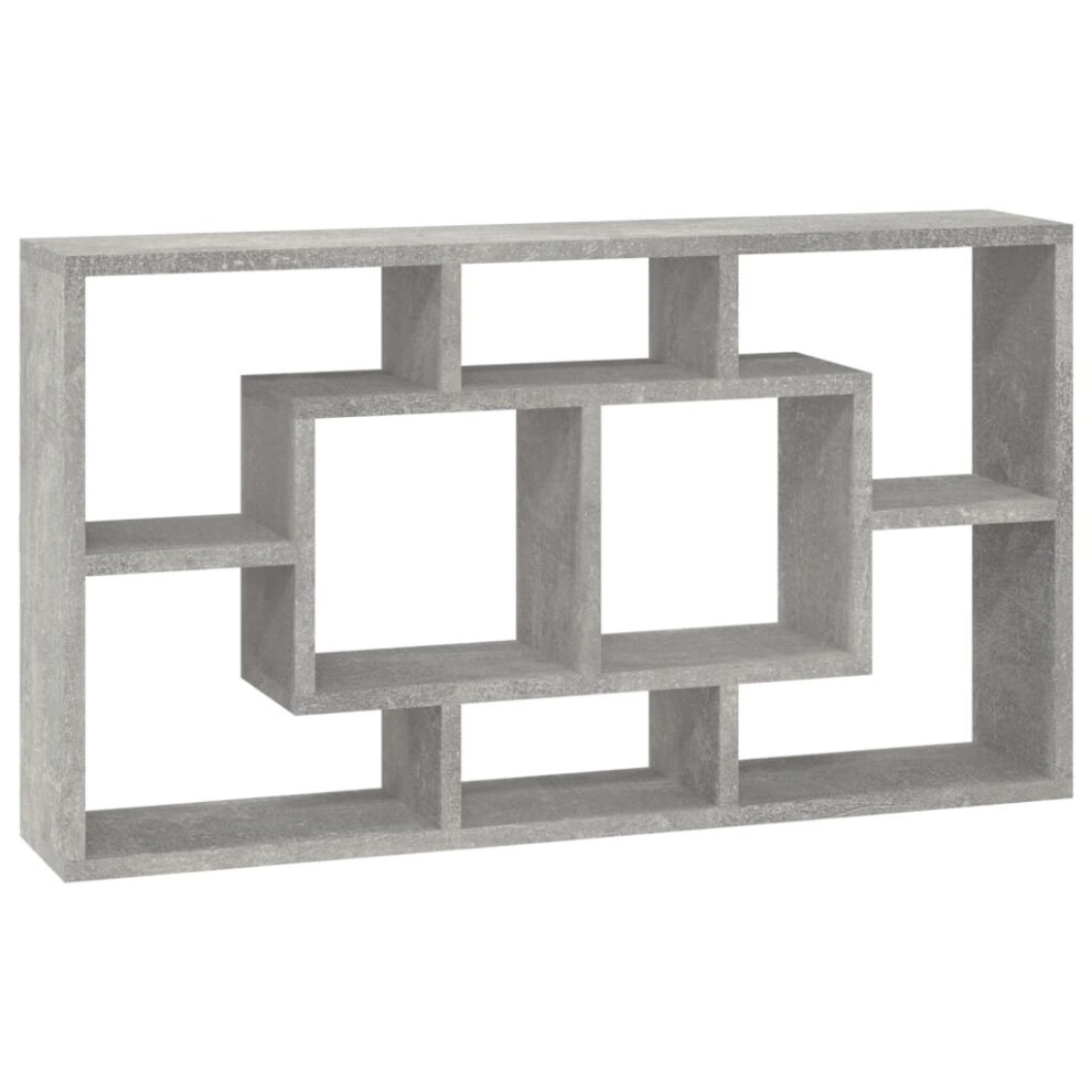 (Concrete grey) vidaXL Floating Wall Display Shelf 8 Compartments Hanging Rack Floating Shelf