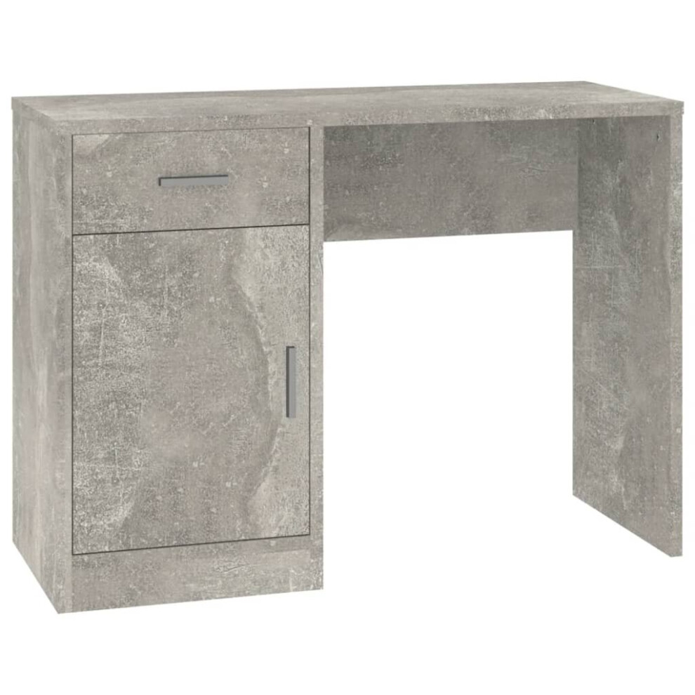 VIDAXL Computer Desk - Single Door Single Drawer - Grey - Image 3