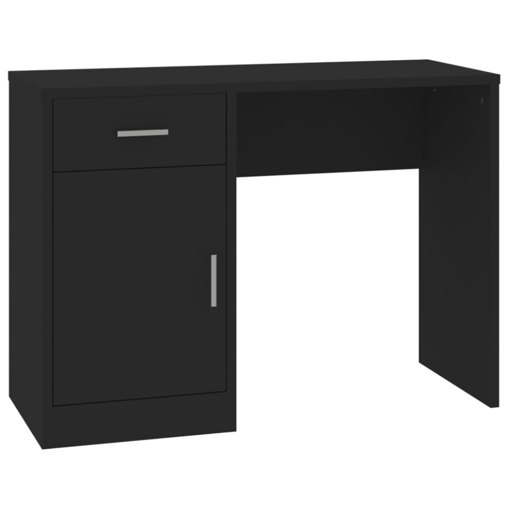 Vidaxl (Black) Desk With Drawer And Cabinet 100X40x73cm Pc Writing Table Multi Colours Black