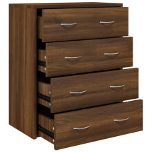 (Brown oak) vidaXL Sideboard with 4 Drawers Storage Organiser Cupboard Console Cabinet