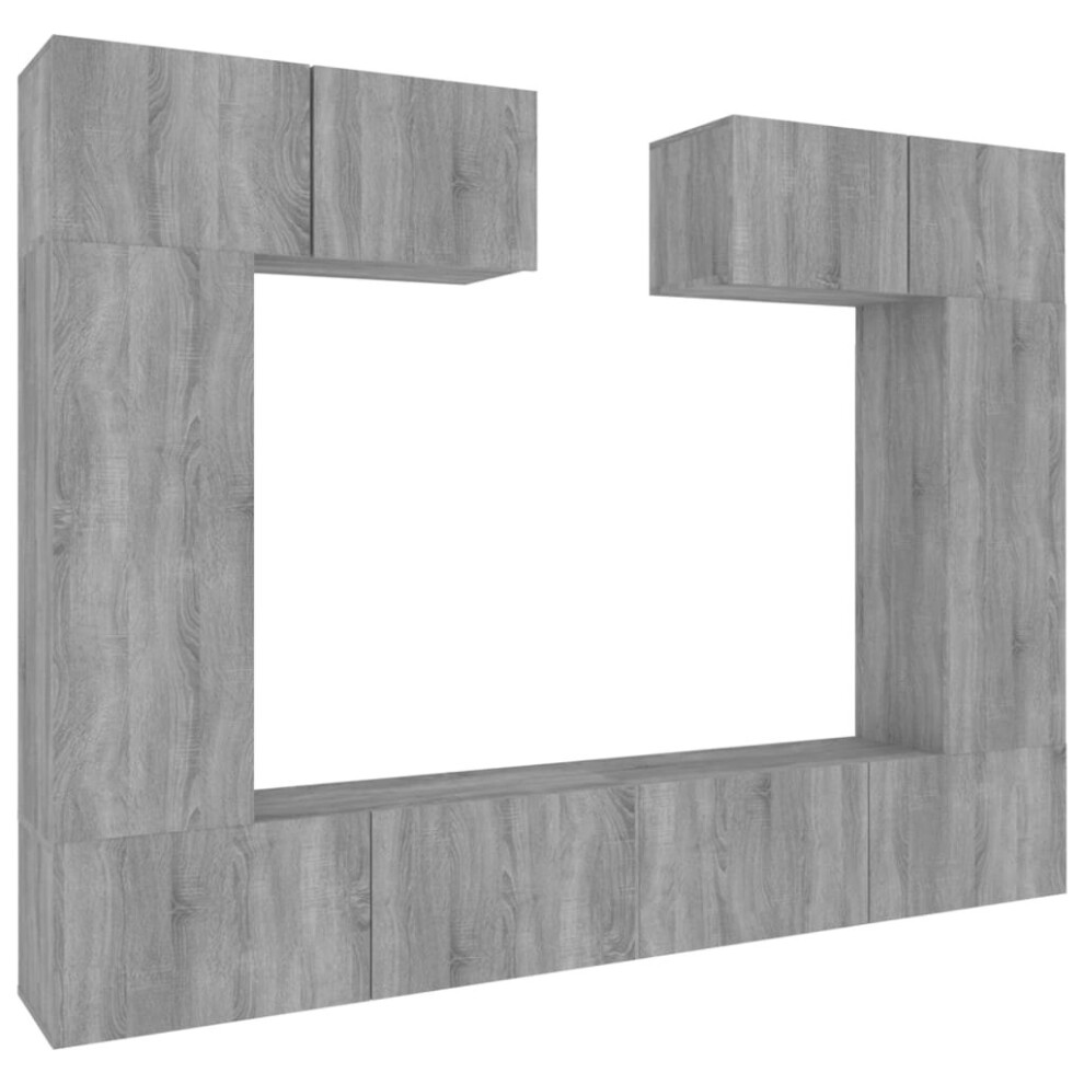 Vidaxl (Grey Sonoma, 80 X 30 X 30 Cm (L X W X H)) Tv Cabinet Set 6 Piece Engineered Wood Multi Colours 100/80X30x30 Cm