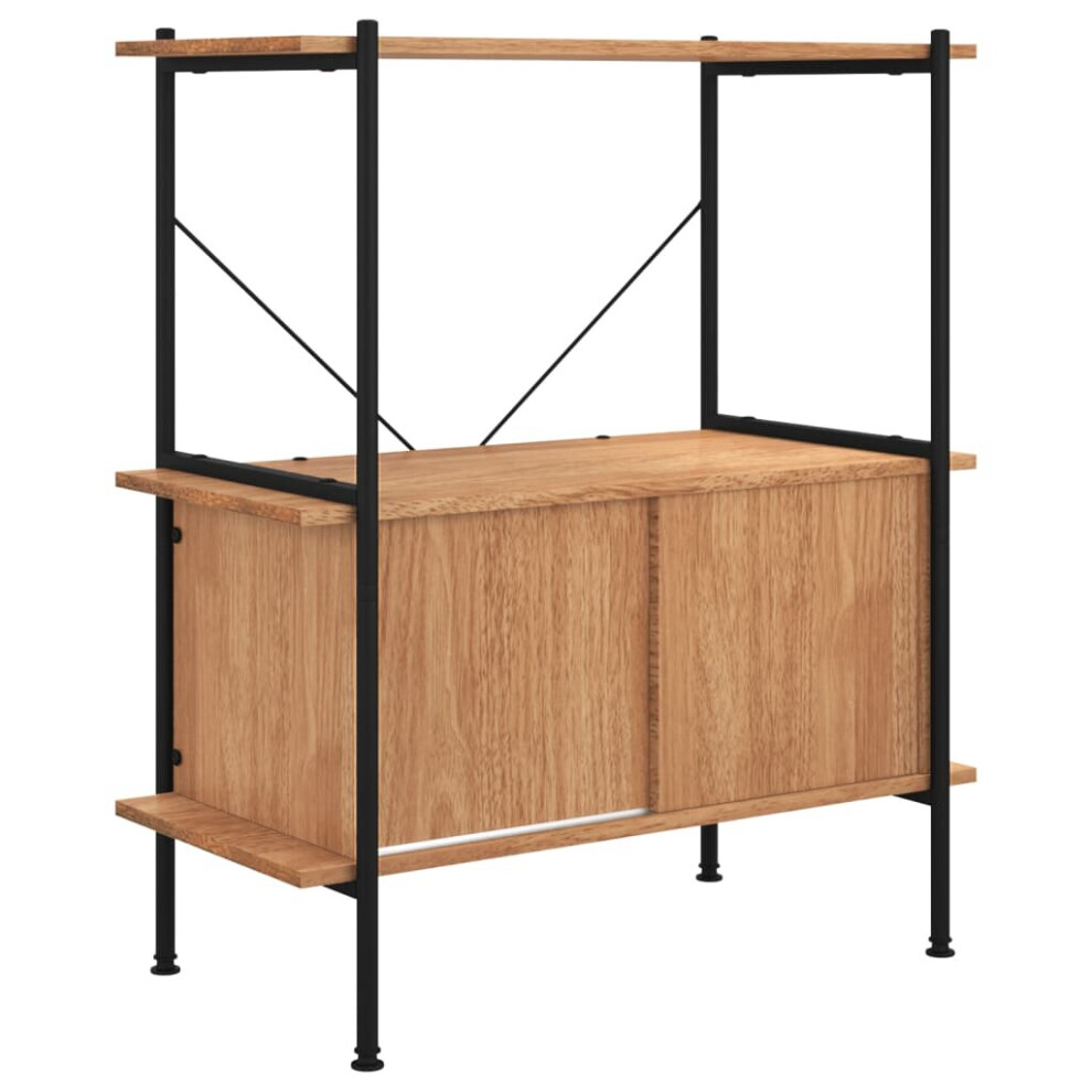 Vidaxl Black,Brown (Light Brown And Black, 80 X 40 X 92 Cm (W X D X H)) Shelving Unit With Cabinet Display Shelf Steel And Engineered Wood