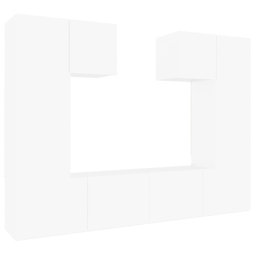 Vidaxl (White, 60 X 30 X 30 Cm (L X W X H)) Tv Cabinet Set 6 Piece Engineered Wood Multi Colours 100/80X30x30 Cm