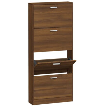 vidaXL Schuhschrank Braun Eichen-Optik 59x17x150 cm Holzwerkstoff