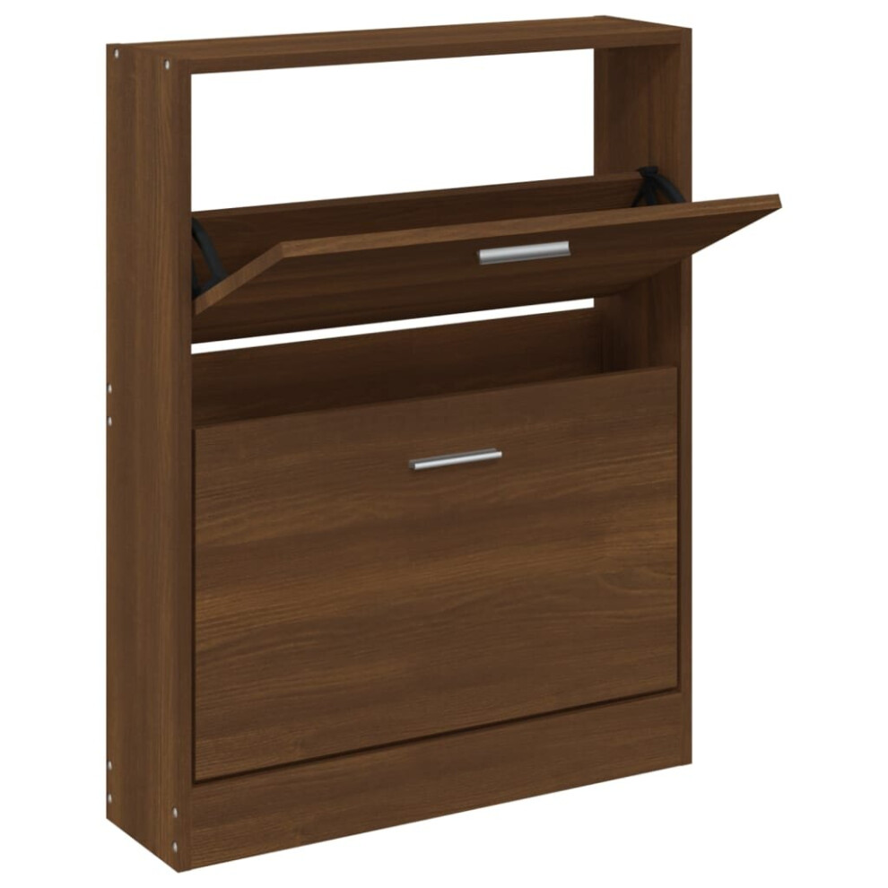 Vidaxl (Brown Oak, 59 X 17 X 81 Cm (W X D X H)) New Wood Shoe Cabinet 5Drawer Organiser Furniture Multi Colours Multi Sizes