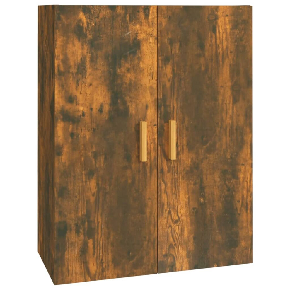 Vidaxl (Smoked Oak) Hanging Wall Cabinet Storage Cabinet Wall Cupboard Floating Cabinet Brown