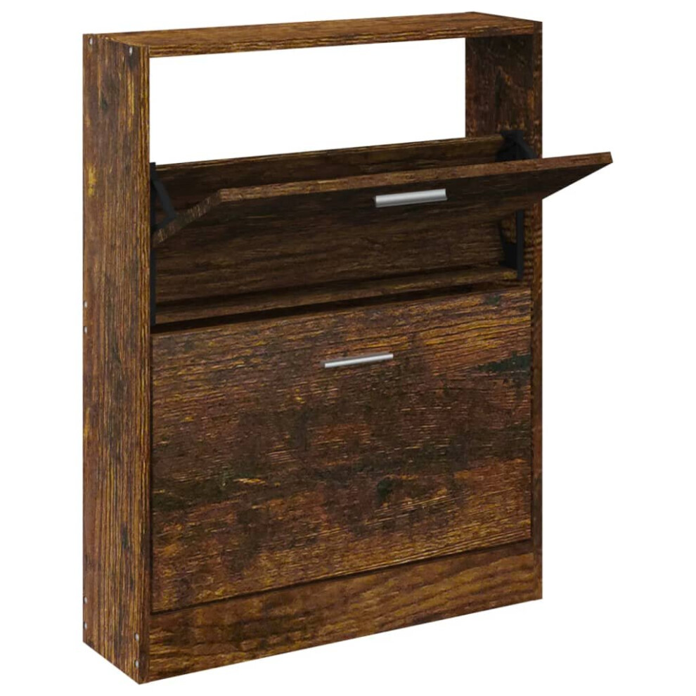Vidaxl (Smoked Oak, 59 X 17 X 81 Cm (W X D X H)) New Wood Shoe Cabinet 5Drawer Organiser Furniture Multi Colours Multi Sizes