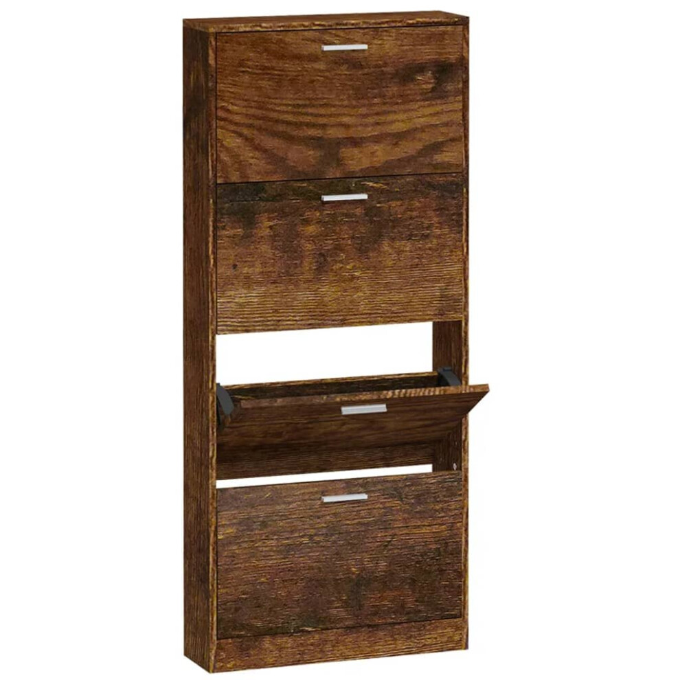 Vidaxl (Smoked Oak, 59 X 17 X 150 Cm (W X D X H)) New Wood Shoe Cabinet 5Drawer Organiser Furniture Multi Colours Multi Sizes