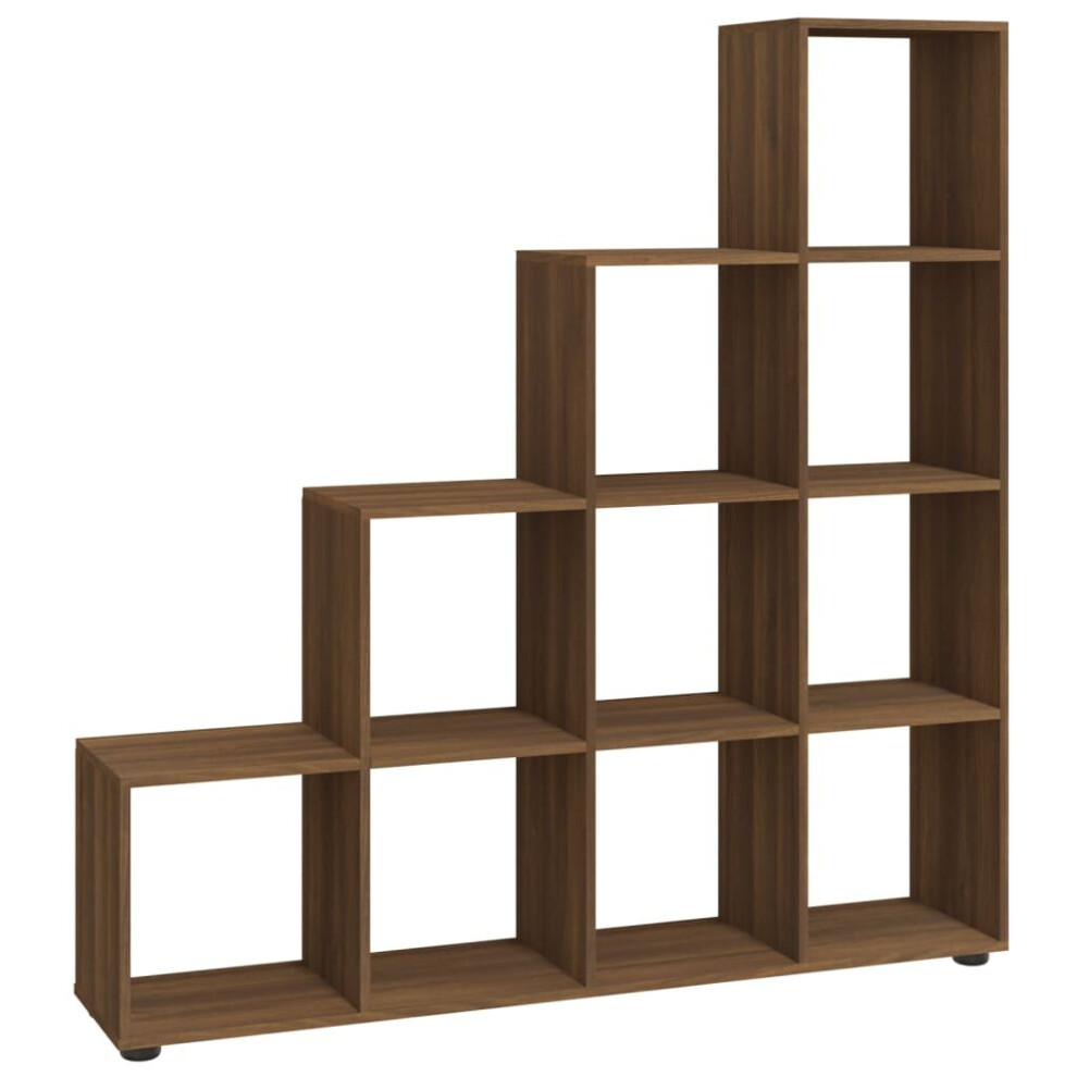 (Brown oak, 138 x 29 x 142 cm(L x W x H)) vidaXL Staircase Bookcase Book Shelf Storage Rack Bookshelf Engineered Wood