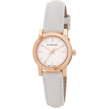 Burberry BU9209 Roségoldene Weiße Leder Damenuhr
