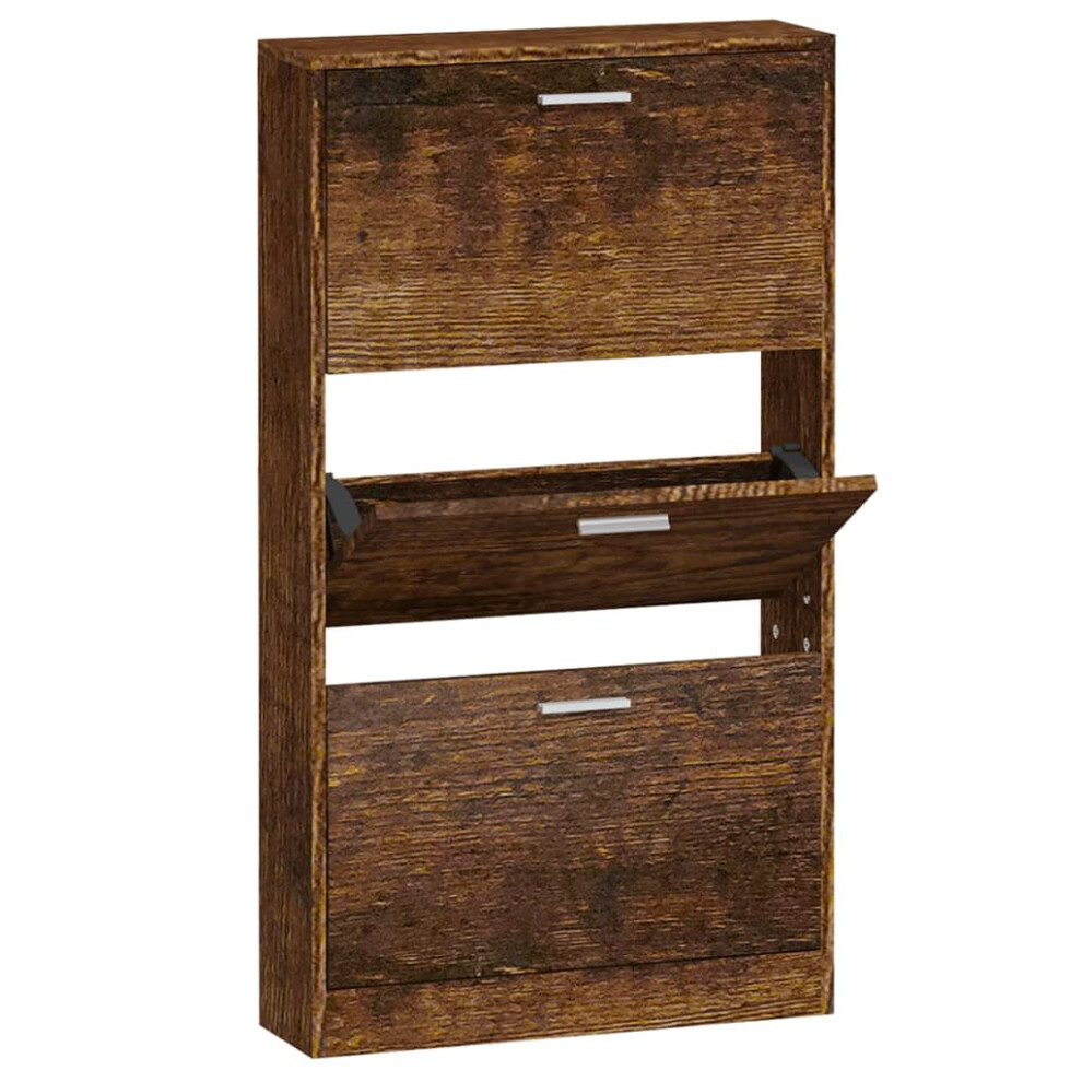 Vidaxl (Smoked Oak, 59 X 17 X 108 Cm (W X D X H)) New Wood Shoe Cabinet 5Drawer Organiser Furniture Multi Colours Multi Sizes