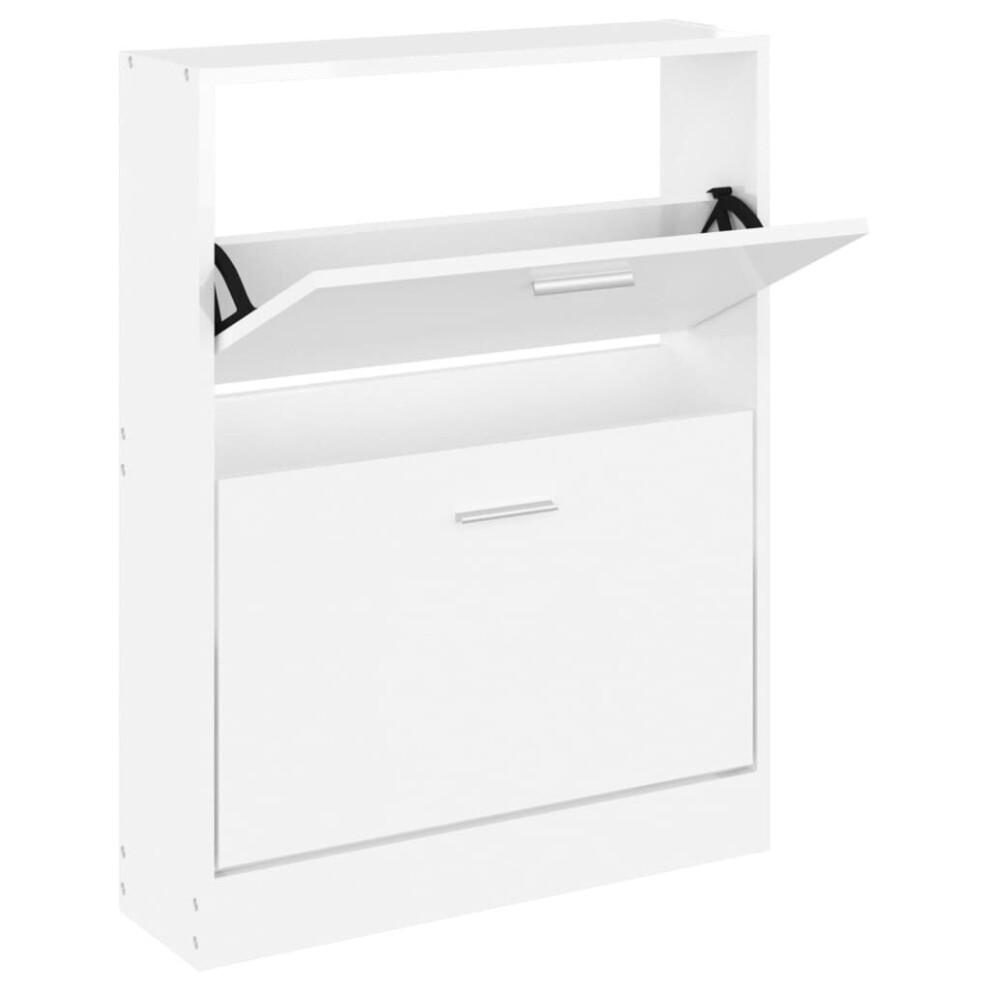 (High Gloss white, 59 X 17 X 81 Cm (W X D X H)) New Wood Shoe Cabinet 5Drawer Organiser Furniture Multi Colours Multi Sizes