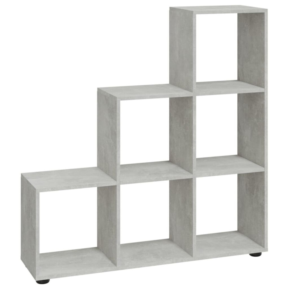 (Concrete grey, 104 x 29 x 107 cm(L x W x H)) vidaXL Staircase Bookcase Book Shelf Storage Rack Bookshelf Engineered Wood