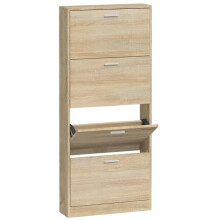 (Oak, 59 x 17 x 150 cm (W x D x H)) New Wood Shoe Cabinet 5Drawer Organiser Furniture Multi Colours Multi Sizes