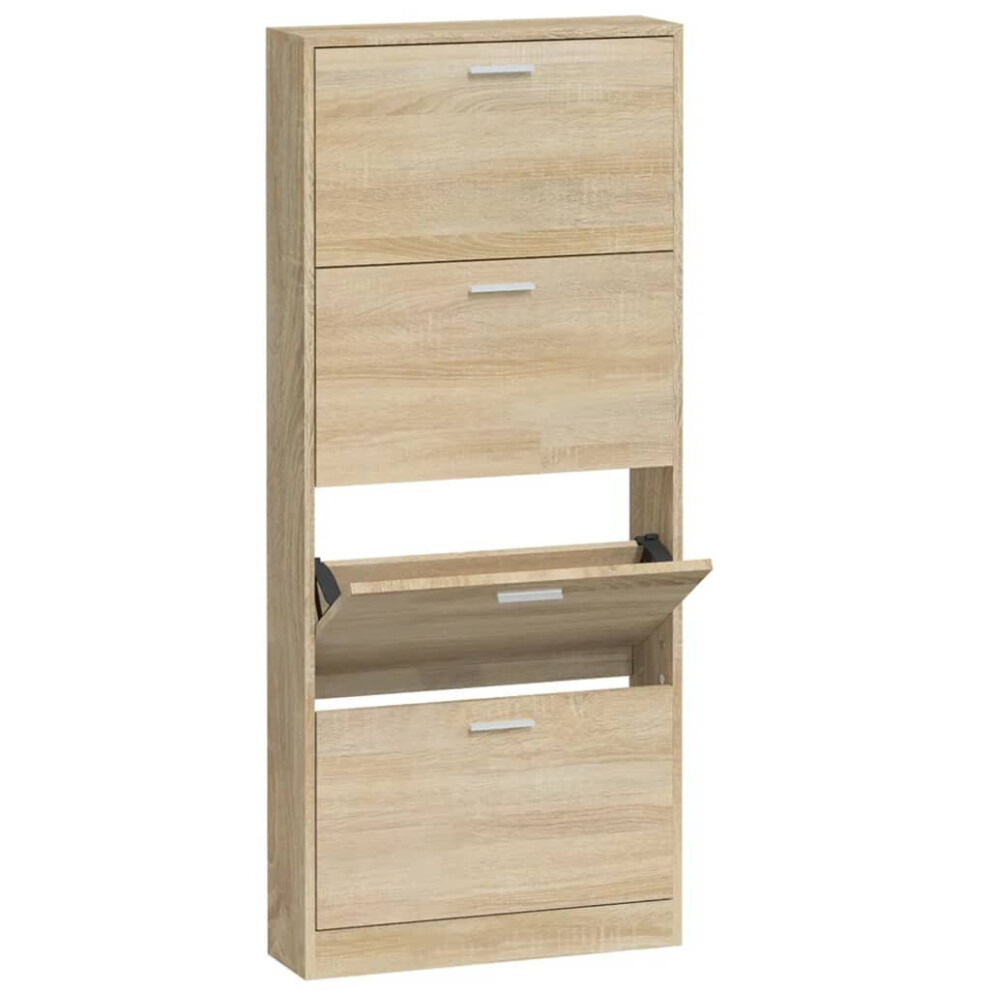 Vidaxl (Oak, 59 X 17 X 150 Cm (W X D X H)) New Wood Shoe Cabinet 5Drawer Organiser Furniture Multi Colours Multi Sizes
