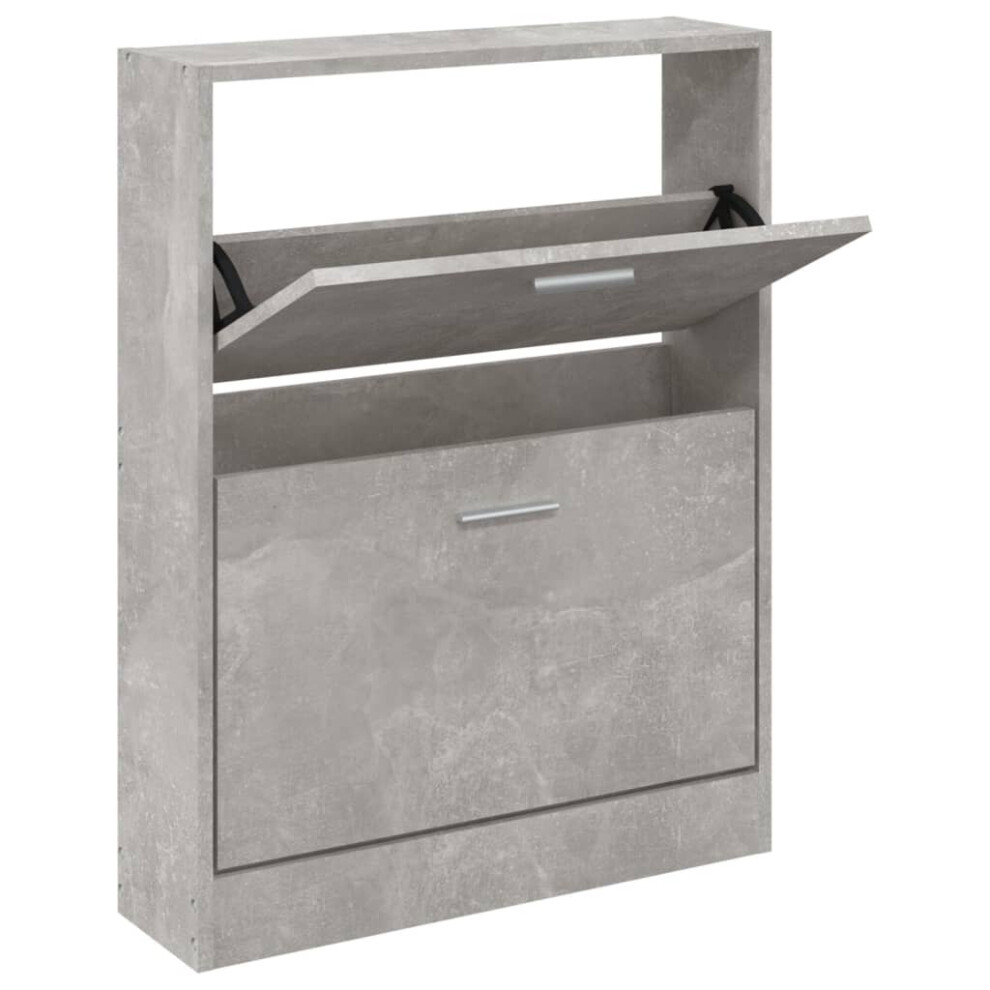 (Concrete grey, 59 x 17 x 81 cm (W x D x H)) New Wood Shoe Cabinet 5Drawer Organiser Furniture Multi Colours Multi Sizes