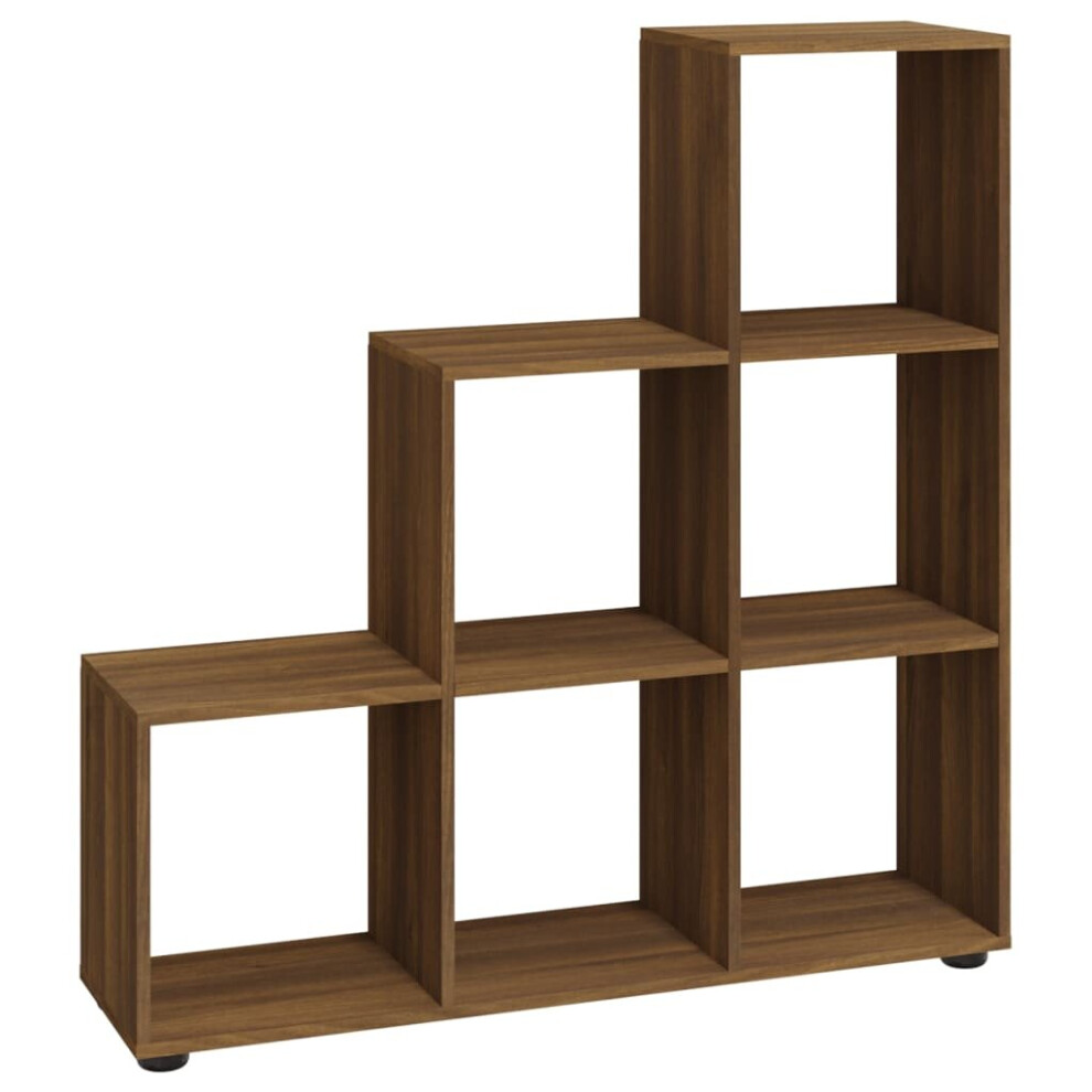 (Brown oak, 104 x 29 x 107 cm(L x W x H)) vidaXL Staircase Bookcase Book Shelf Storage Rack Bookshelf Engineered Wood