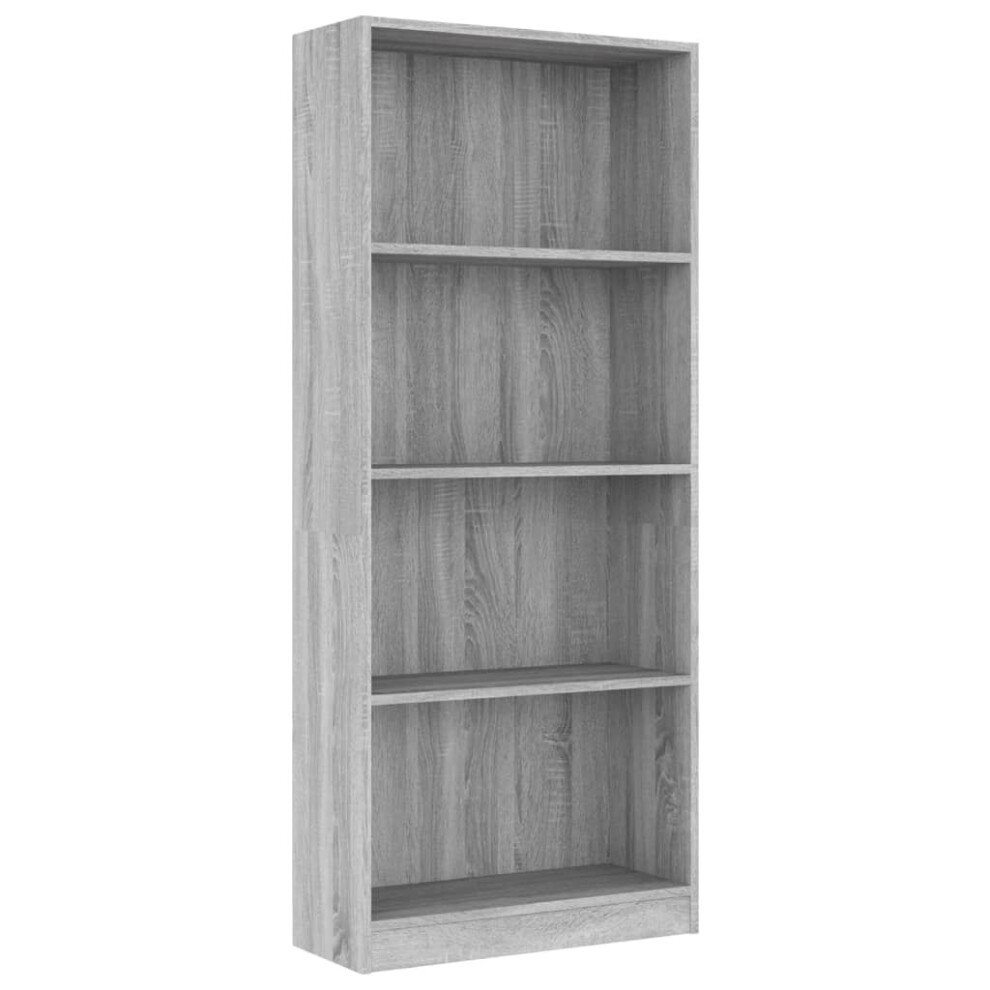 (Grey sonoma, 60 x 24 x 142 cm (W x D x H)) vidaXL 5-Tier Book Cabinet Engineered Wood Storage Rack Multi Colours/Sizes