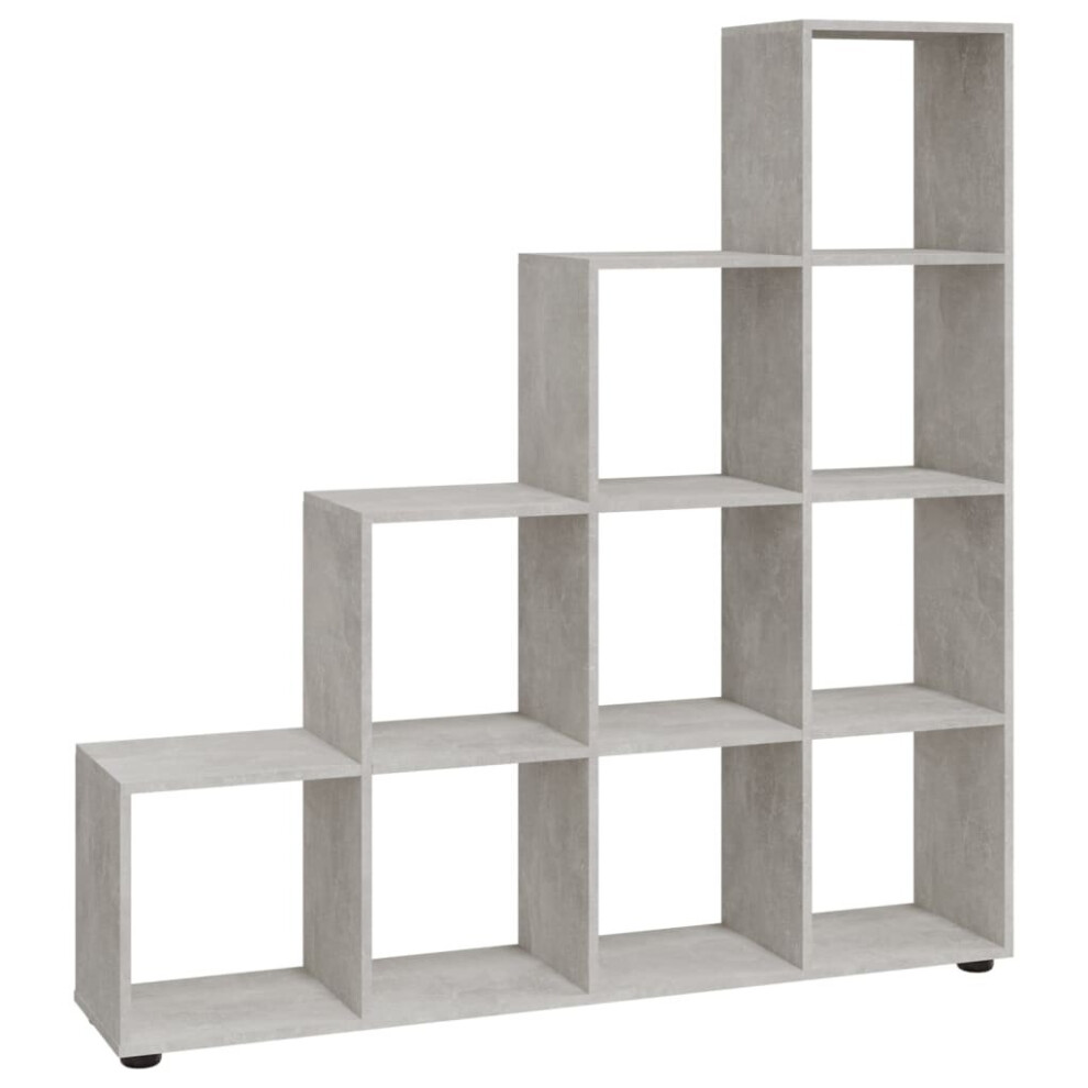 (Concrete grey, 138 X 29 X 142 cm(L X W X H)) vidaXL Staircase Bookcase Book Shelf Storage Rack Bookshelf Engineered Wood