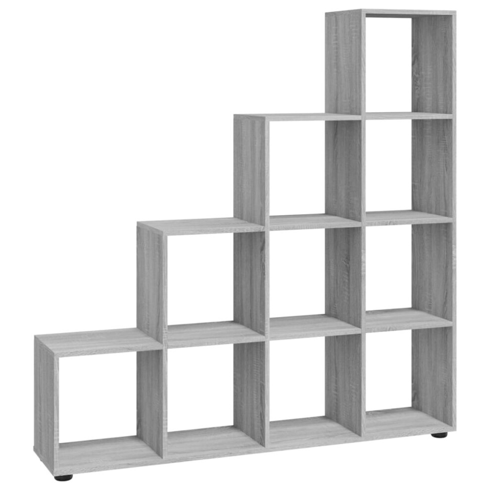 (Grey sonoma, 138 x 29 x 142 cm(L x W x H)) vidaXL Staircase Bookcase Book Shelf Storage Rack Bookshelf Engineered Wood