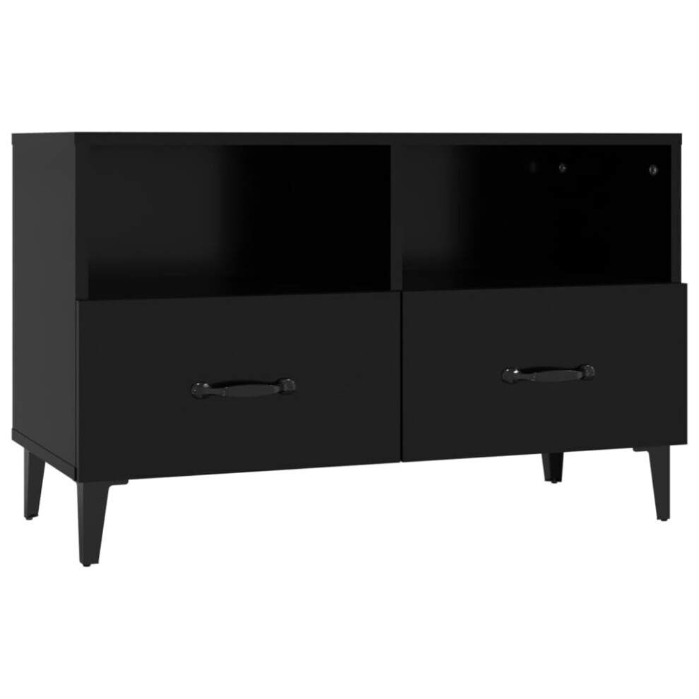 (Black) vidaXL TV Cabinet Engineered Wood Media HiFi Cabinet TV Console Multi Colours