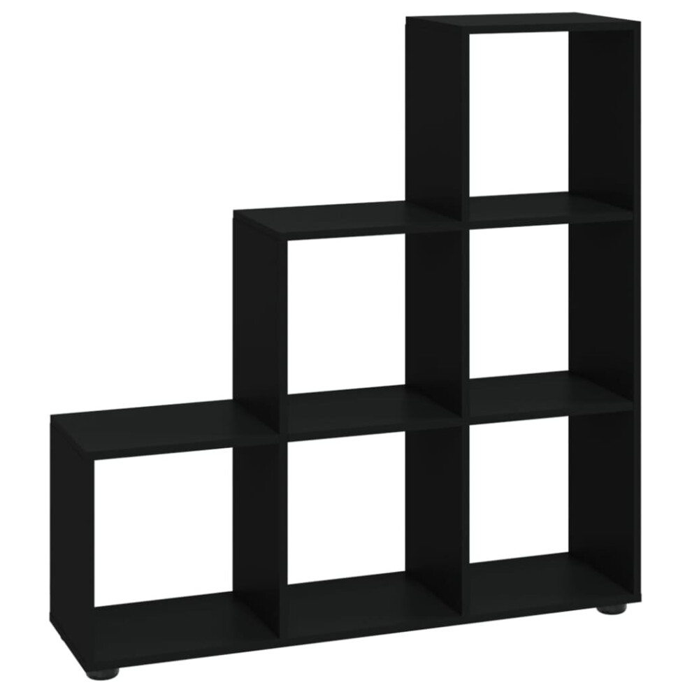 Vidaxl (Black, 104 X 29 X 107 Cm(L X W X H)) Staircase Bookcase Book Shelf Storage Rack Bookshelf Engineered Wood