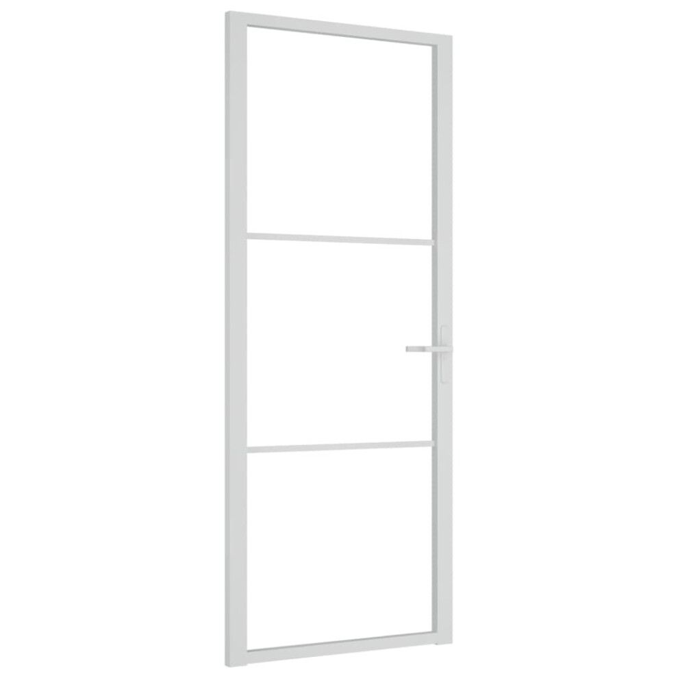 (White and transparent, 83 x 201.5 cm (W x H)) vidaXL Interior Door ESG Glass and Aluminium Bedroom Door Indoor Inner Door