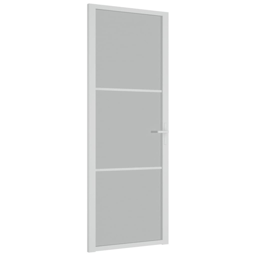 (White and transparent, 76 x 201.5 cm (W x H)) vidaXL Interior Door ESG Glass and Aluminium Bedroom Door Indoor Inner Door