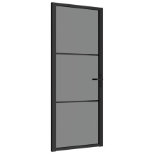 vidaXL Innentür 83x201,5 cm Schwarz ESG-Glas und Aluminium