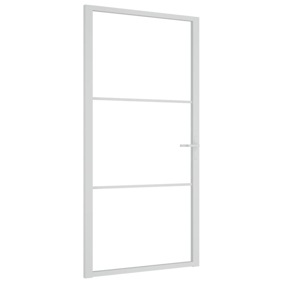 (White and transparent, 102.5 x 201.5 cm (W x H)) vidaXL Interior Door ESG Glass and Aluminium Bedroom Door Indoor Inner Door