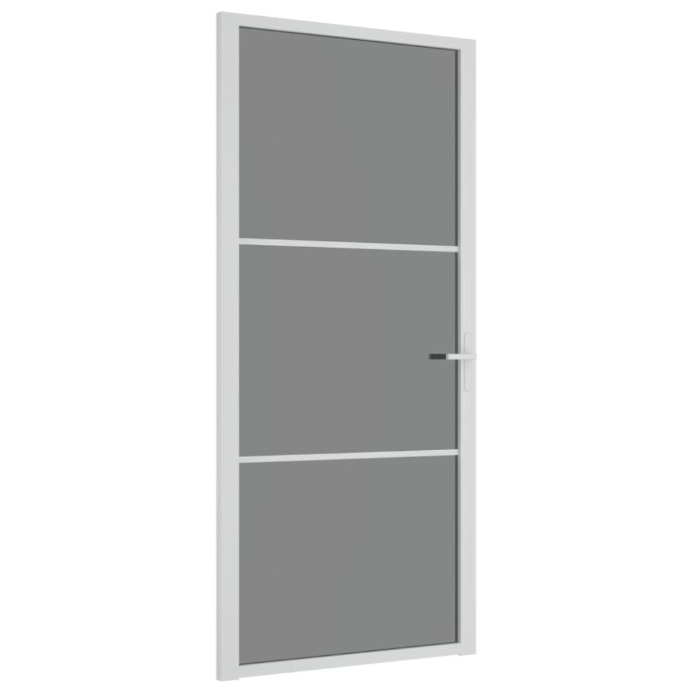 (White and dark transparent, 93 x 201.5 cm (W x H)) vidaXL Interior Door ESG Glass and Aluminium Bedroom Door Indoor Inner Door