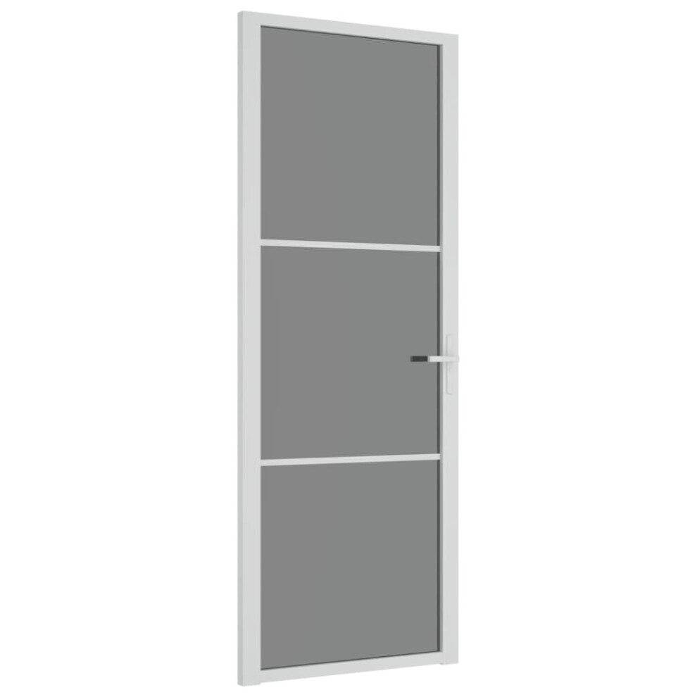 (White and dark transparent, 76 x 201.5 cm (W x H)) vidaXL Interior Door ESG Glass and Aluminium Bedroom Door Indoor Inner Door