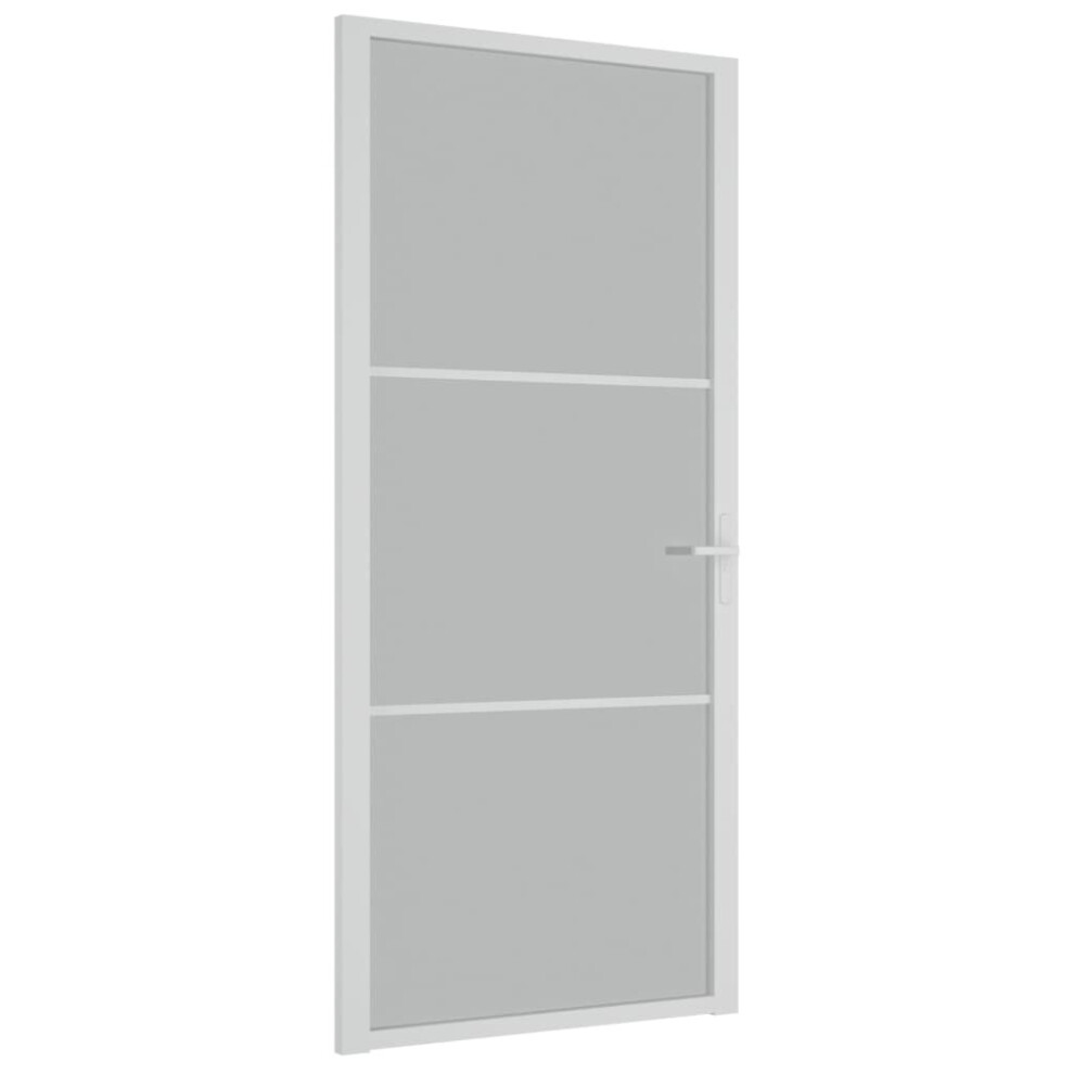 (White and transparent, 93 x 201.5 cm (W x H)) vidaXL Interior Door ESG Glass and Aluminium Bedroom Door Indoor Inner Door