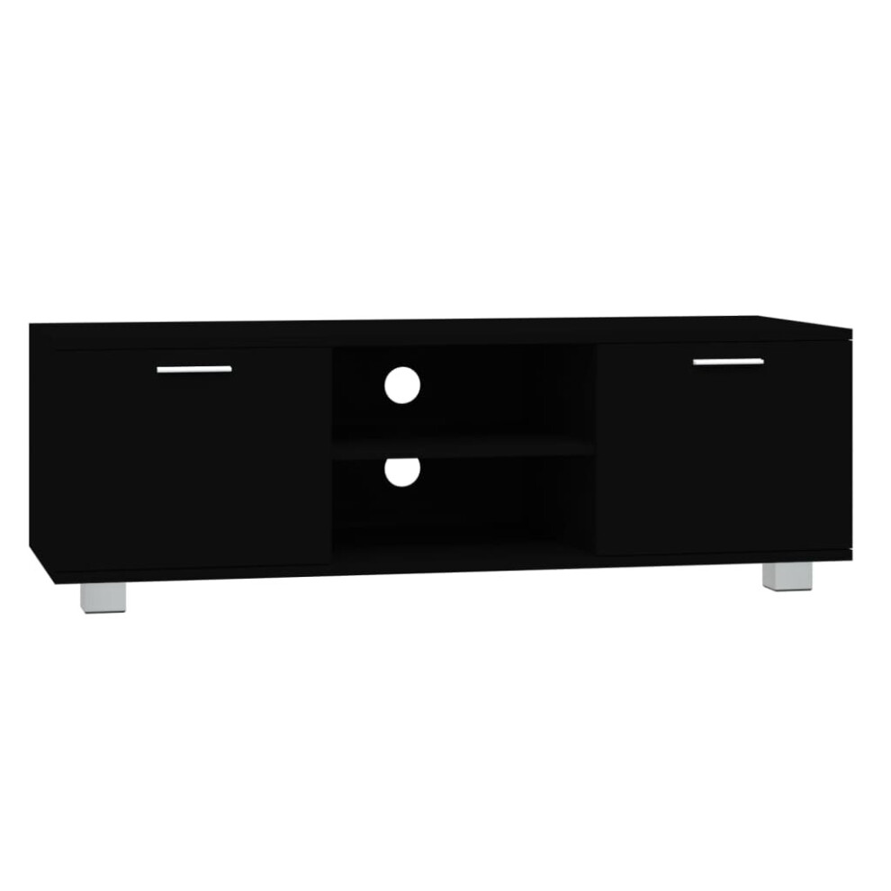 Vidaxl (Black, 120 X 40.5 X 35 Cm (W X D X H)) Tv Cabinet Entertainment Centre Tv Stand Media Tv Unit Engineered Wood
