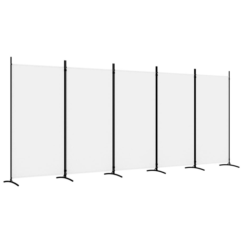 vidaXL 5-Panel Room Divider White 433x180 cm Fabric - Image 2