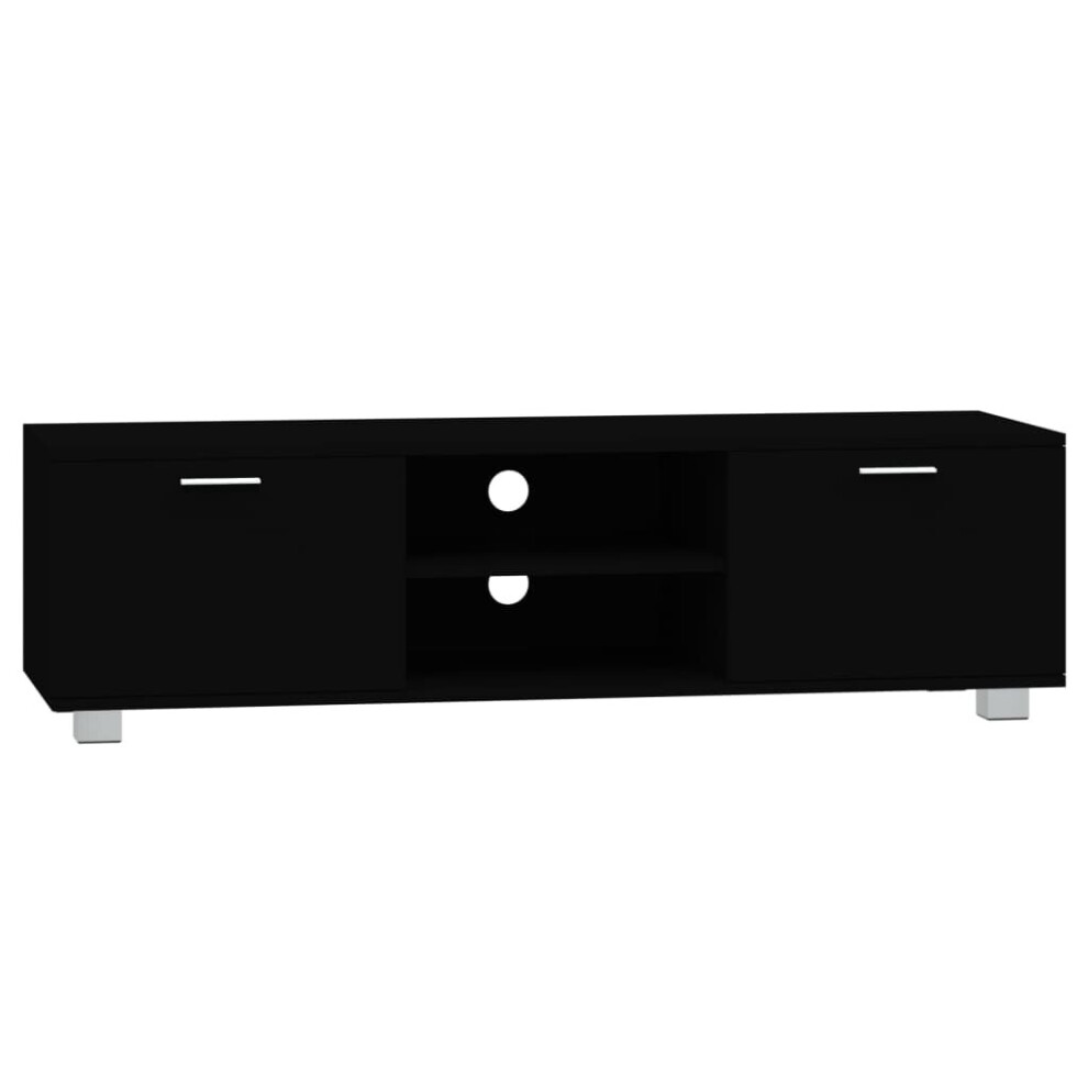 (Black, 140 x 40.5 x 35 cm (W x D x H)) vidaXL TV Cabinet Entertainment Centre TV Stand Media TV Unit Engineered Wood