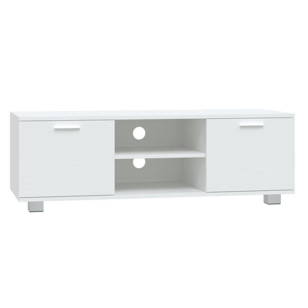 (White, 120 x 40.5 x 35 cm (W x D x H)) vidaXL TV Cabinet Entertainment Centre TV Stand Media TV Unit Engineered Wood