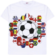 (11-12 Years, White) Kids Girls Boys Football World Cup T Shirt