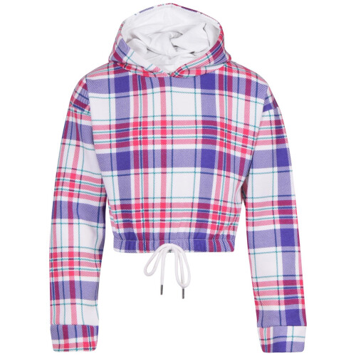 (13 Years, Purple Check) Kids Girls Purple Check Tie Dye Tracksuit 1