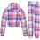 (13 Years, Purple Check) Kids Girls Purple Check Tie Dye Tracksuit 3