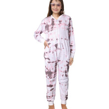 (13 Years, Stone) Kids Girls Stone Pyjamas Tie Dye Printed Onesie
